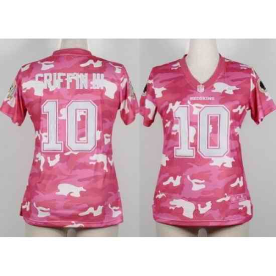 Women Nike Washington Redskins 10 Robert Griffin III 2013 New Pink Camo Fashion NFL Jerseys